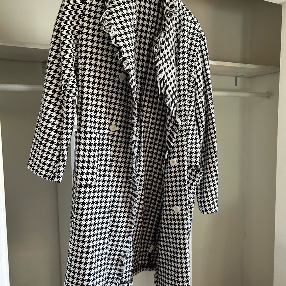 SHEIN Black and White Oversized Trench Coat